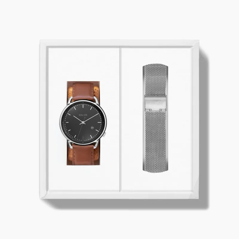 Father's Day Curve Bundle | Black Dial - Silver Case sold by SOLIOS