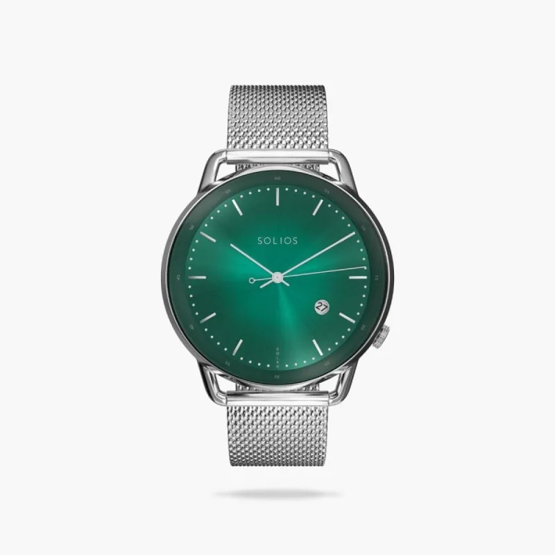The Rainforest Curve | Green Dial - Silver Case sold by SOLIOS