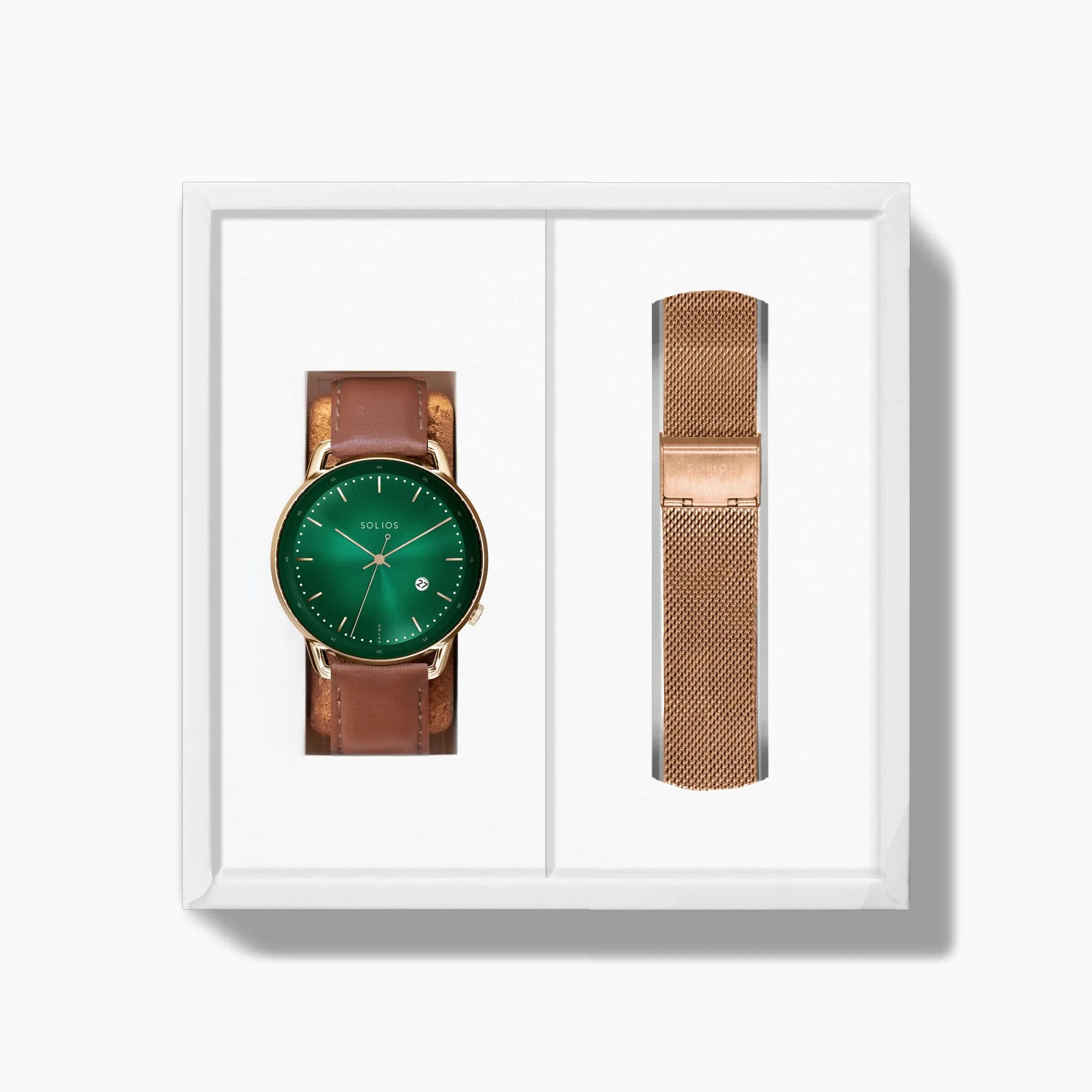 The Rainforest Curve Bundle | Green Dial - Rose Gold Case sold by SOLIOS product image thumbnail 5