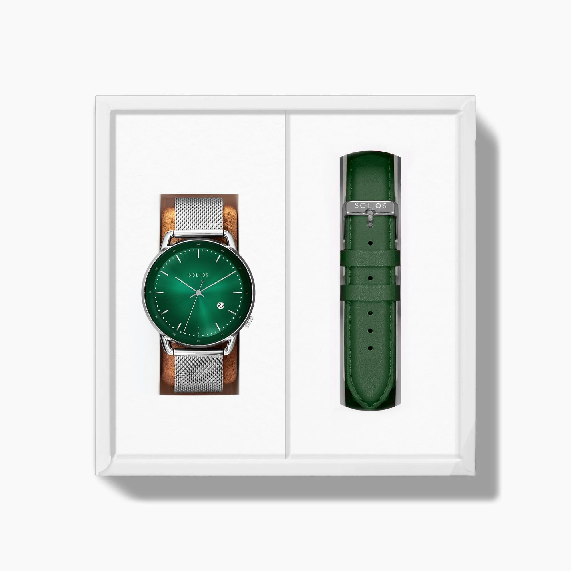 The Rainforest Curve Bundle | Green Dial - Silver Case sold by SOLIOS product image thumbnail 3