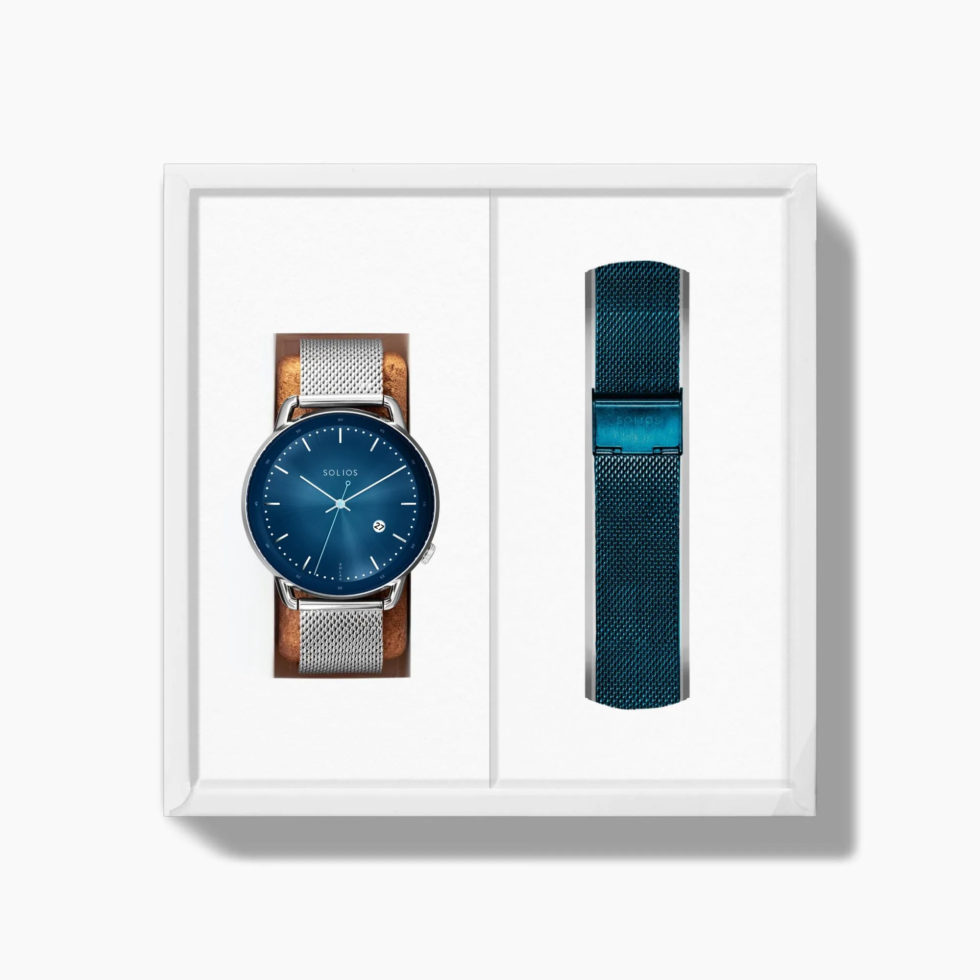 The Solar Curve Bundle | Blue Dial - Silver Case sold by SOLIOS