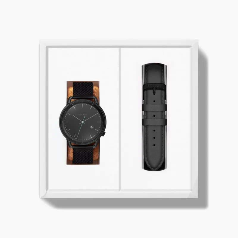 The Solar Curve Bundle | Black Dial - Black Case sold by SOLIOS
