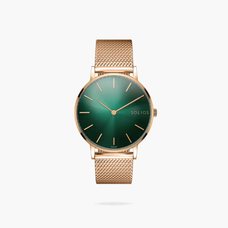 The Rainforest Classic | Green Dial - Rose Gold Case sold by SOLIOS