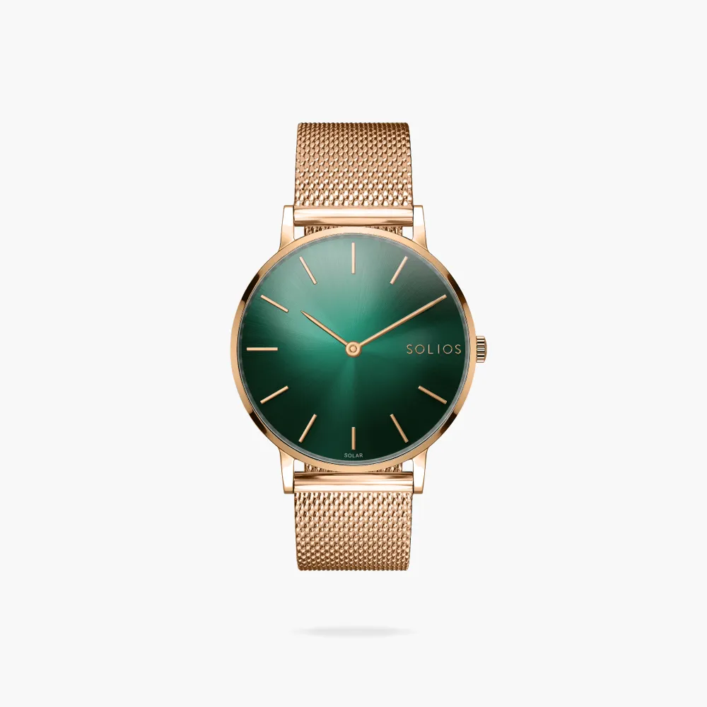 The Rainforest Classic | Green Dial - Rose Gold Case sold by SOLIOS
