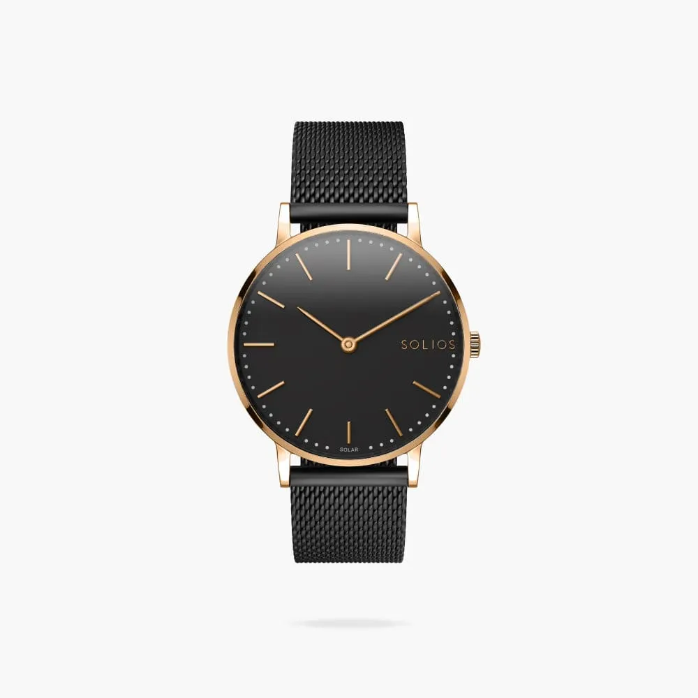 The Solar Classic | Black Dial - Rose Gold Case sold by SOLIOS product image thumbnail 3