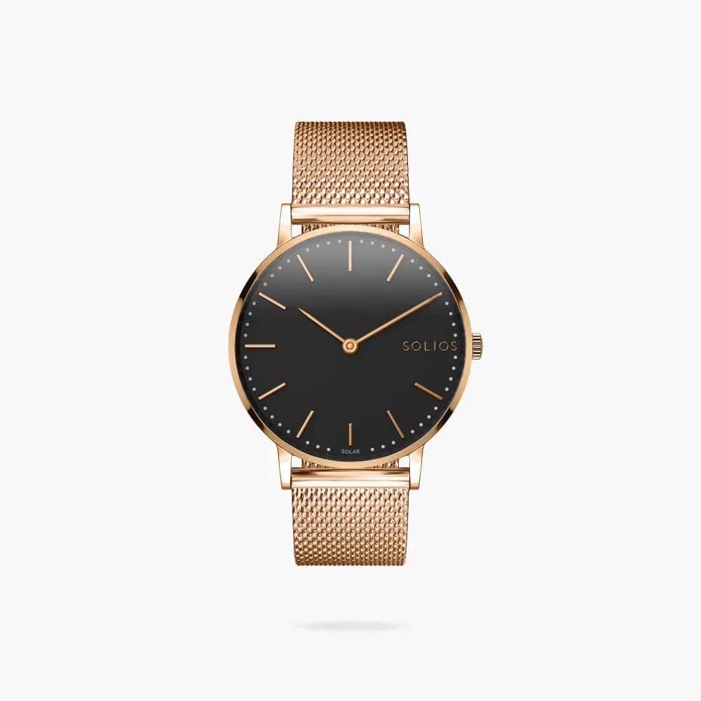 The Solar Classic | Black Dial - Rose Gold Case sold by SOLIOS product image thumbnail 2