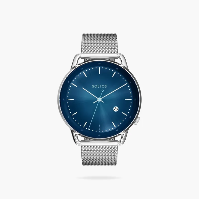 The Solar Curve | Blue Dial - Silver Case sold by SOLIOS