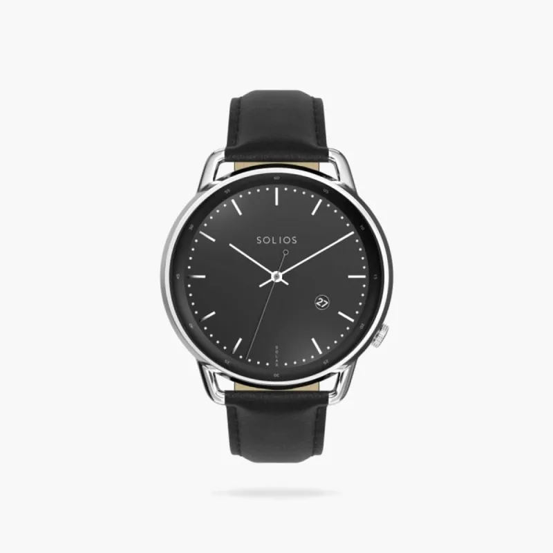 The Solar Curve | Black Dial - Silver Case sold by SOLIOS