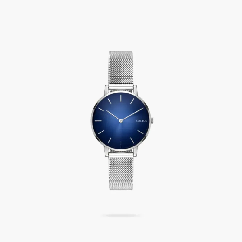 The Solar Mini | Blue Dial - Silver Case sold by SOLIOS