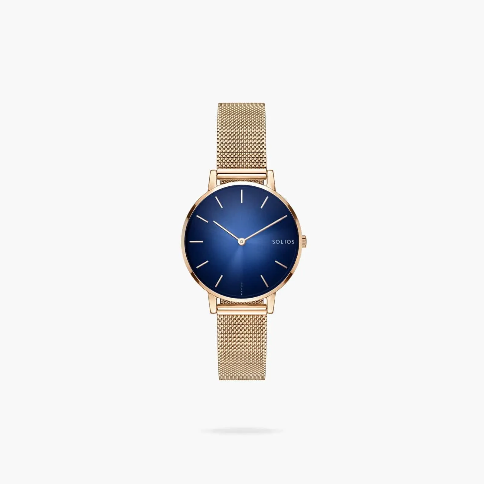 The Solar Mini | Blue Dial - Rose Gold Case sold by SOLIOS