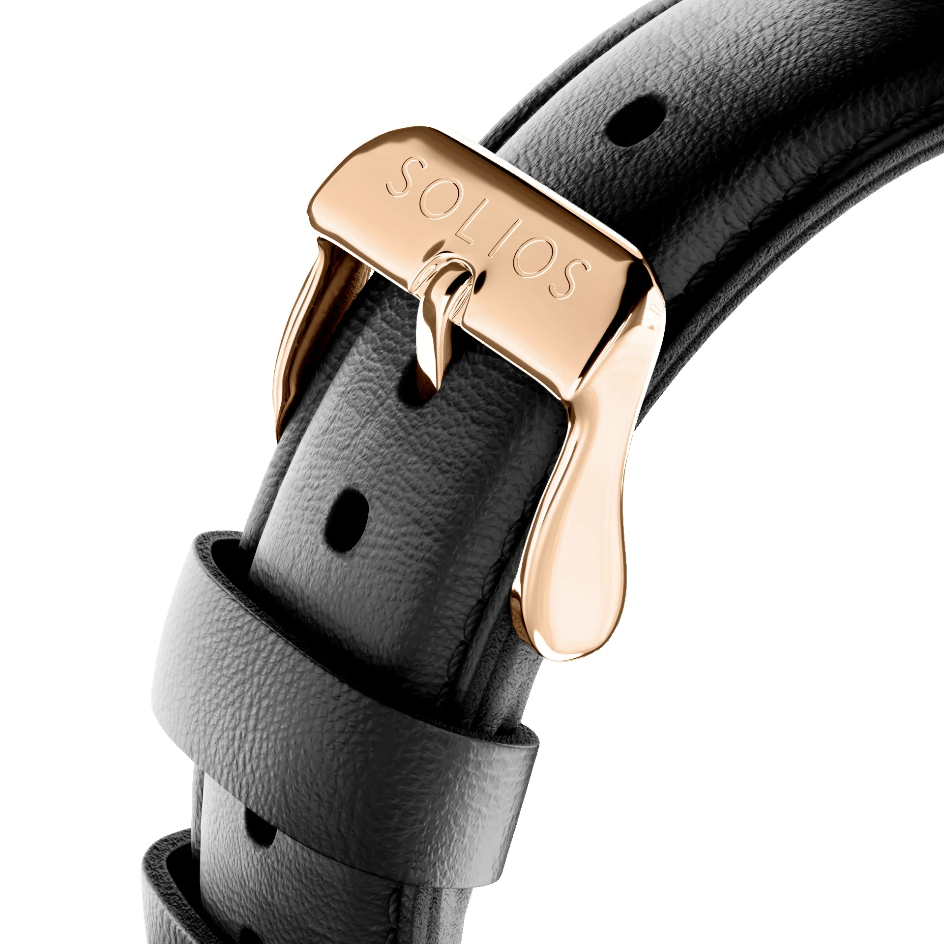 Black Eco Vegan Leather Strap sold by SOLIOS product image thumbnail 3