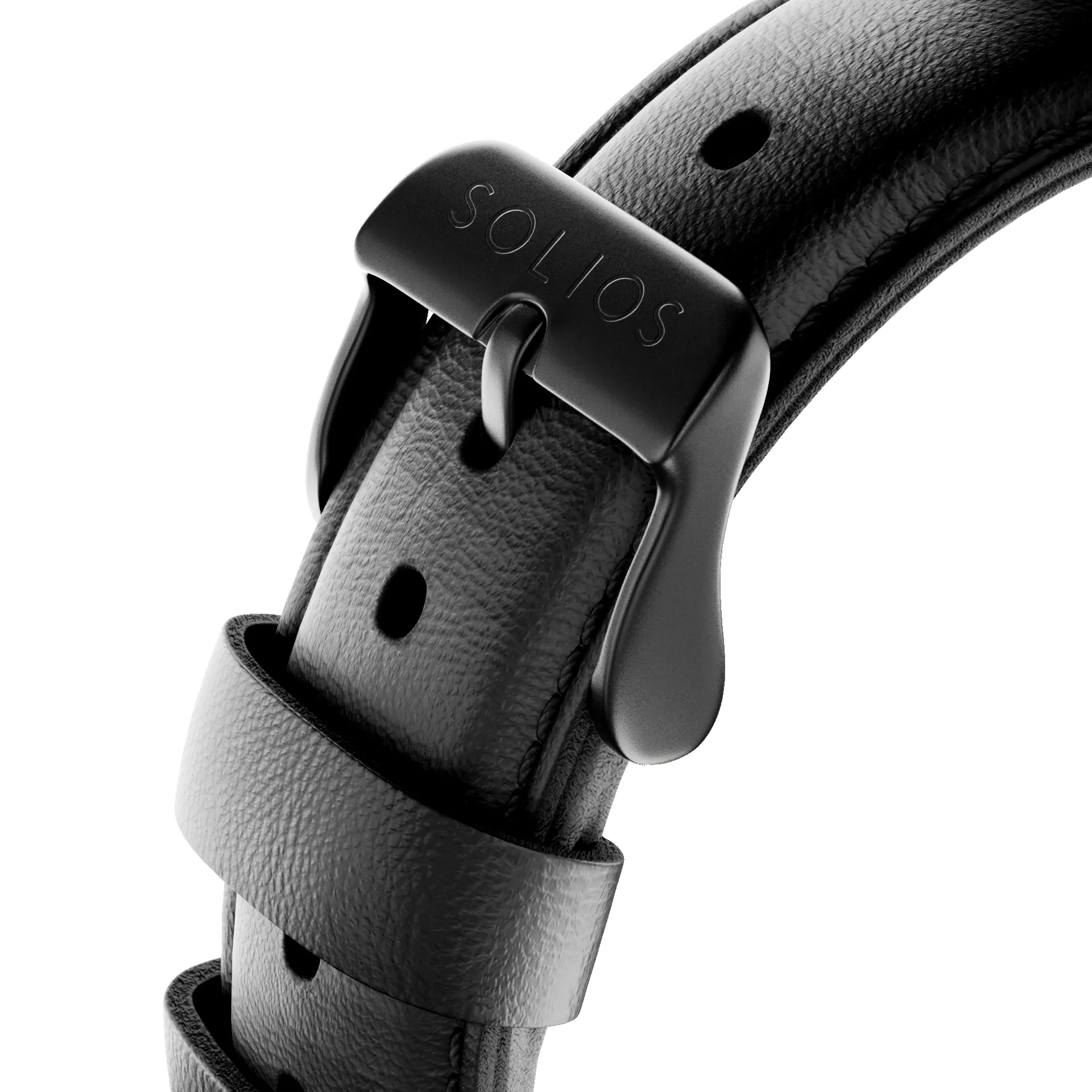 Black Eco Vegan Leather Strap sold by SOLIOS product image thumbnail 2