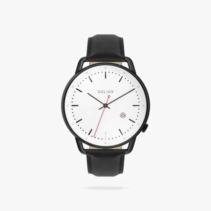 The Solar Curve | White Dial - Black Case sold by SOLIOS