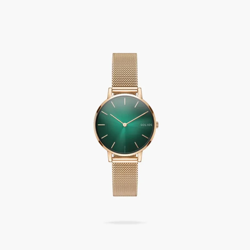 The Rainforest Mini | Green Dial - Rose Gold Case sold by SOLIOS