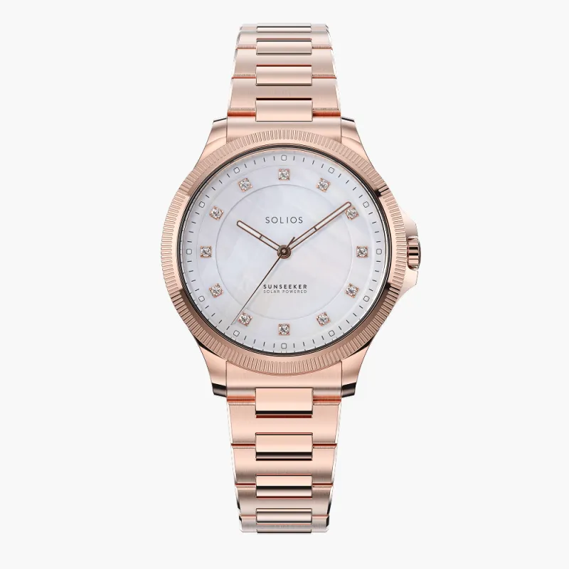 The Sunseeker Proud Diamond | Mother of Pearl Dial - Rose Gold Case - 34mm sold by SOLIOS