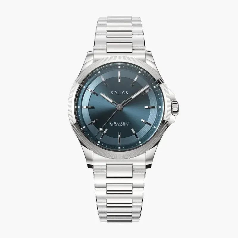 The Sunseeker | Blue Dial - Silver Case - 40mm sold by SOLIOS