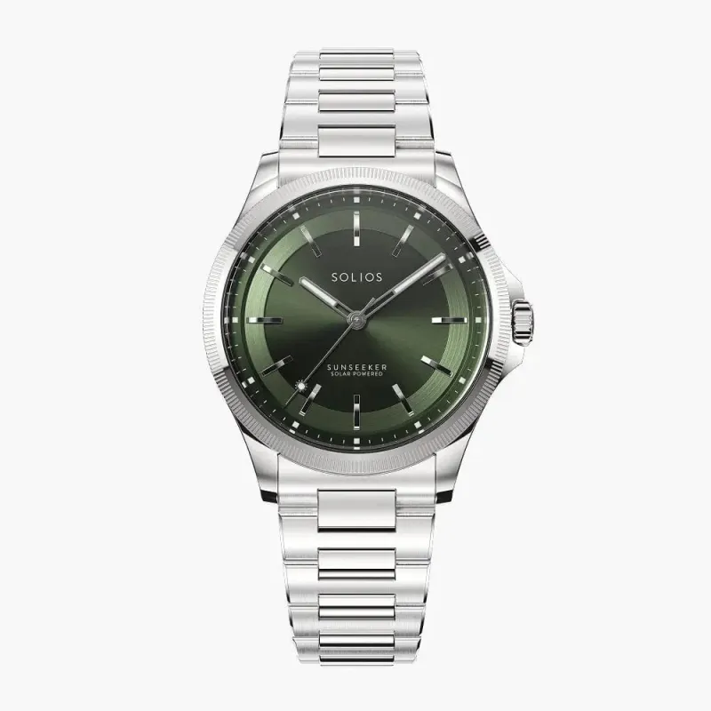 The Sunseeker | Green Dial - Silver Case - 40mm sold by SOLIOS