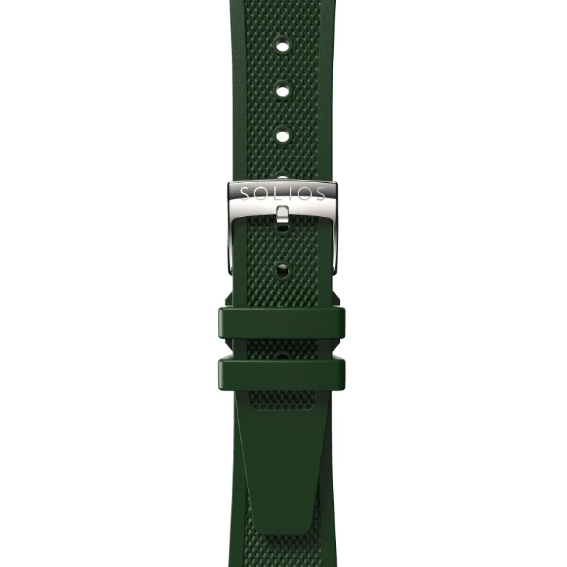 Green Natural Rubber Strap made by SOLIOS