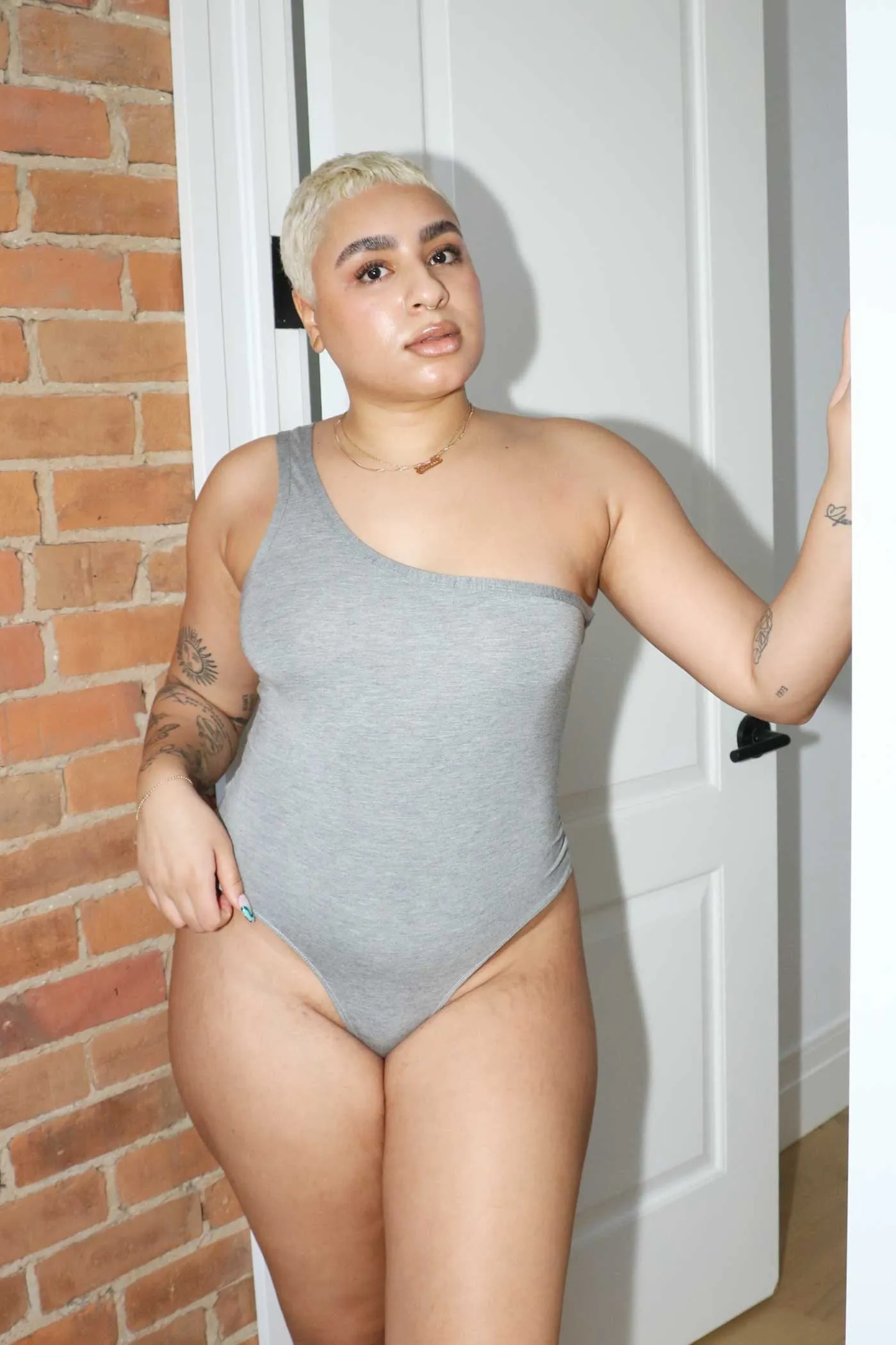 Del Bodysuit 2.0 in Grey Sample sold by MARY YOUNG