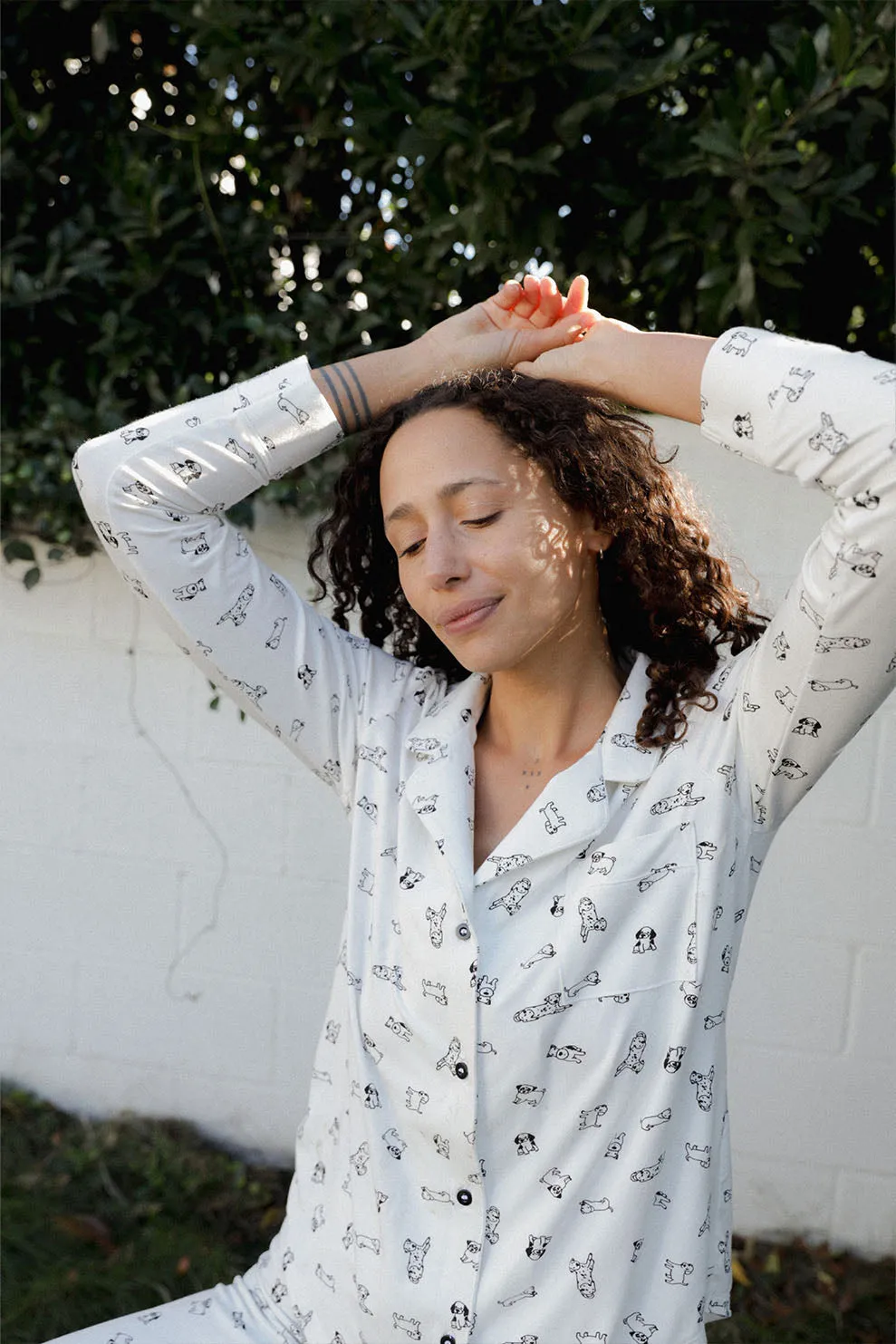 Lottie PJ Top in Dog Print sold by MARY YOUNG