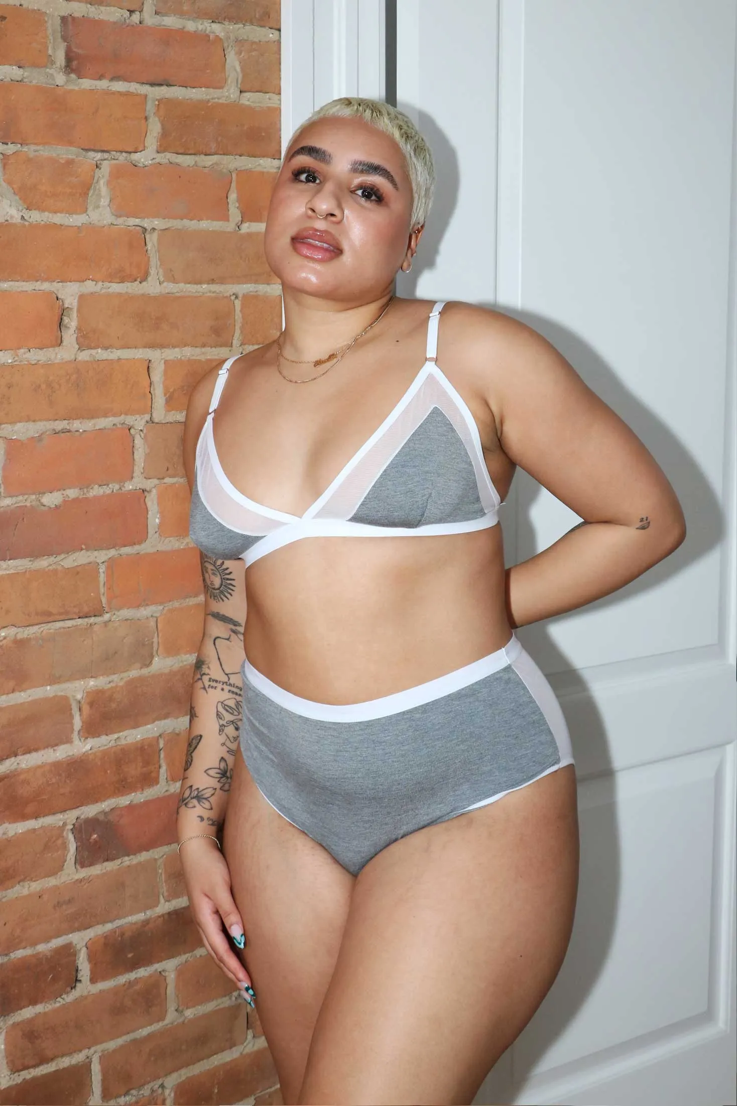 Lux High Waist Brief in Grey Sample sold by MARY YOUNG product image thumbnail 3