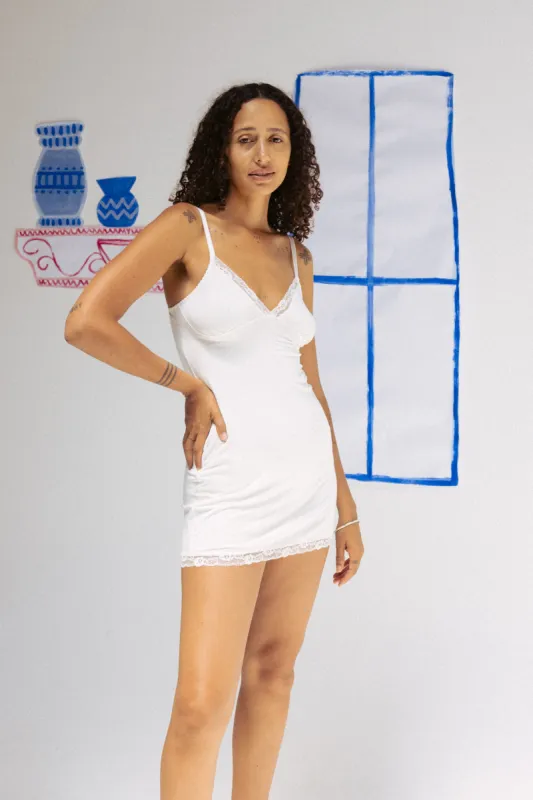 Dorcas Slip Dress in Cloud sold by MARY YOUNG