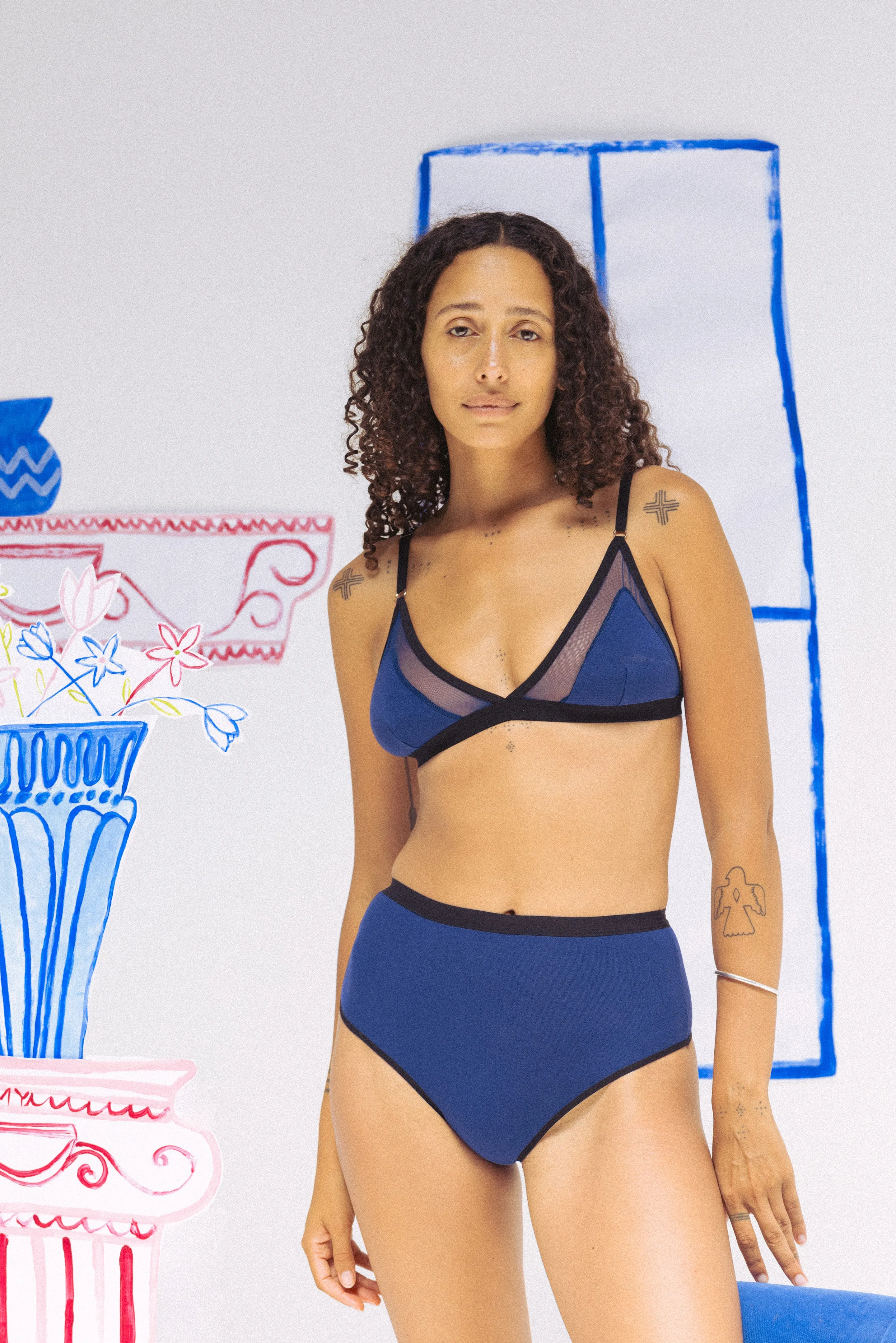 High Waist Thong in Royal sold by MARY YOUNG product image thumbnail 2