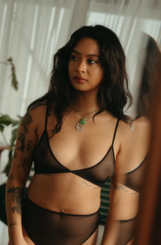 Georgie Bra in Black sold by MARY YOUNG