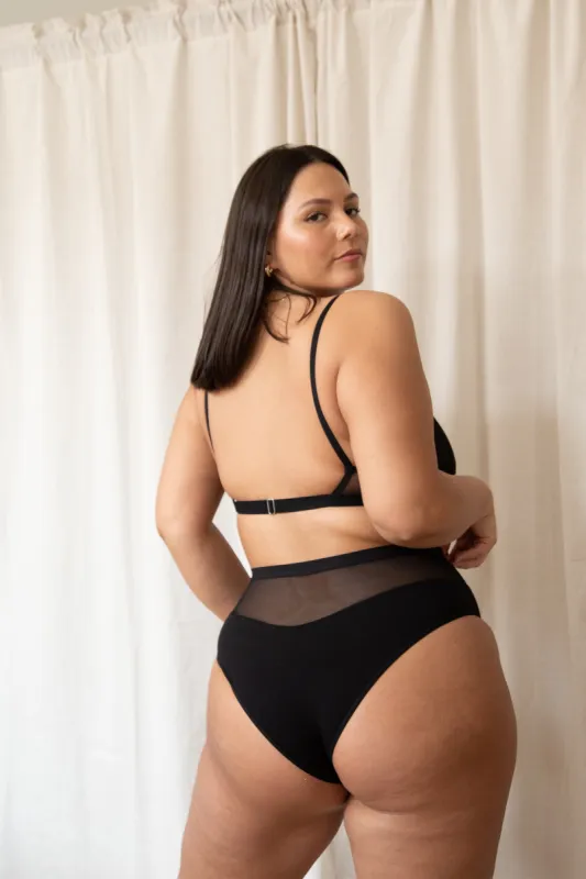 Logan High Cut Bikini in Black sold by MARY YOUNG