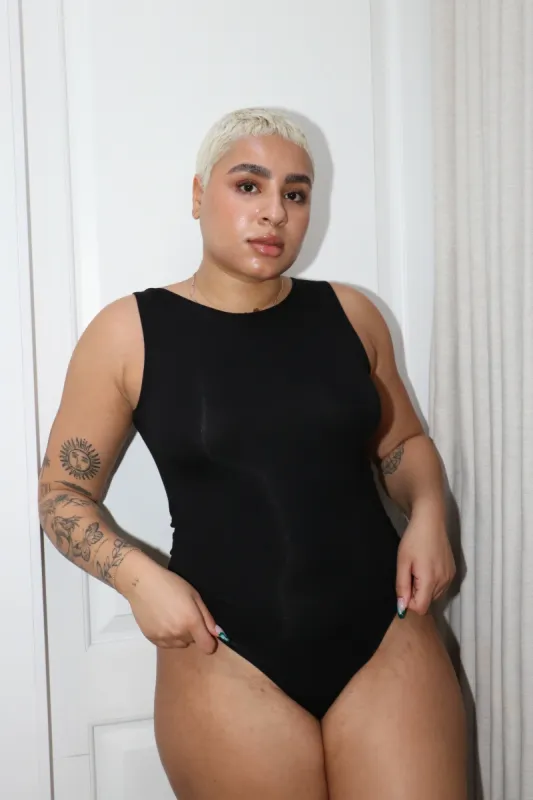 Backless Thong Bodysuit in Black sold by MARY YOUNG