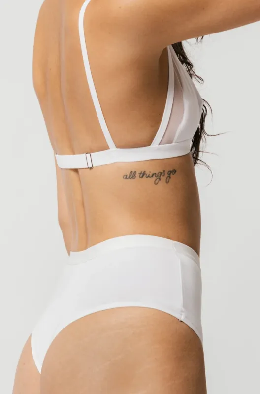 High Waist Thong in White sold by MARY YOUNG