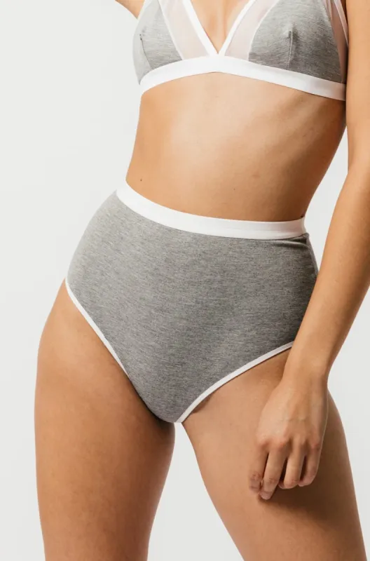 High Waist Thong in Grey sold by MARY YOUNG