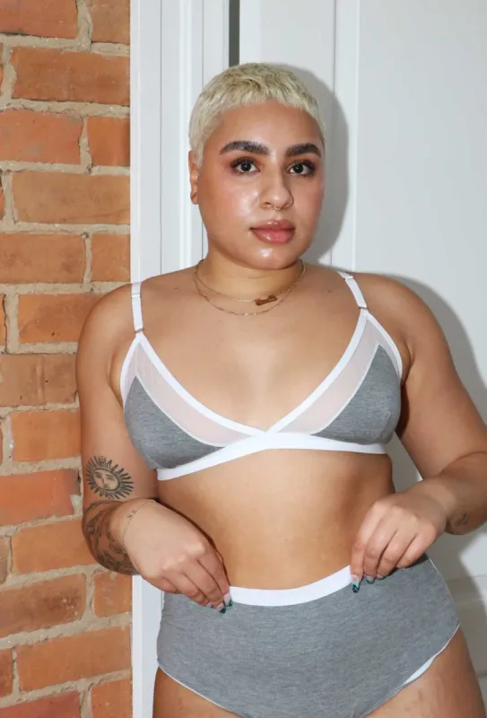 Contrast Bra in Grey sold by MARY YOUNG
