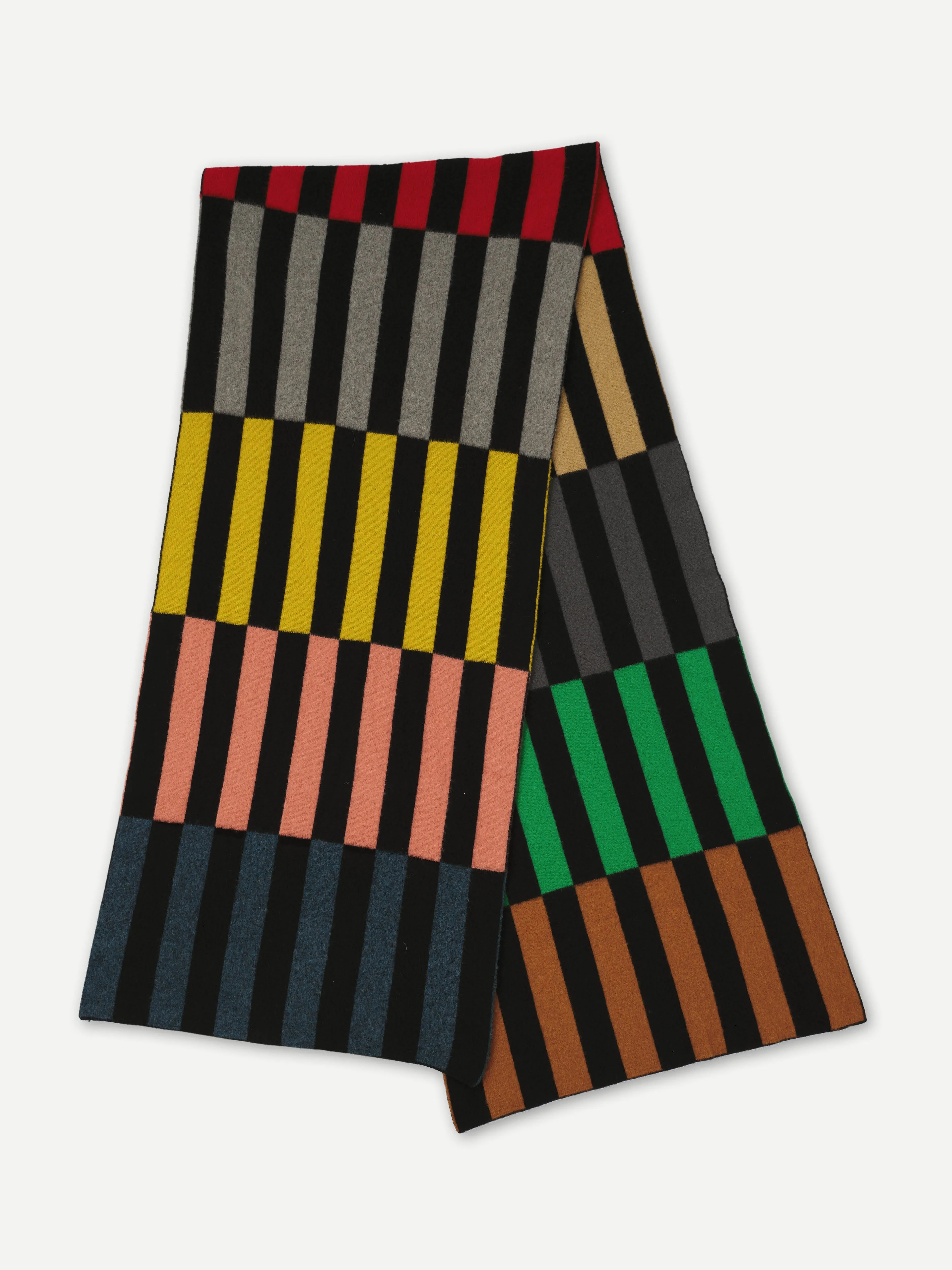 LARGE MULTICOLOUR RECTANGLES BRUSHED BLANKET SCARF MULTICOLOUR sold by Jo Gordon