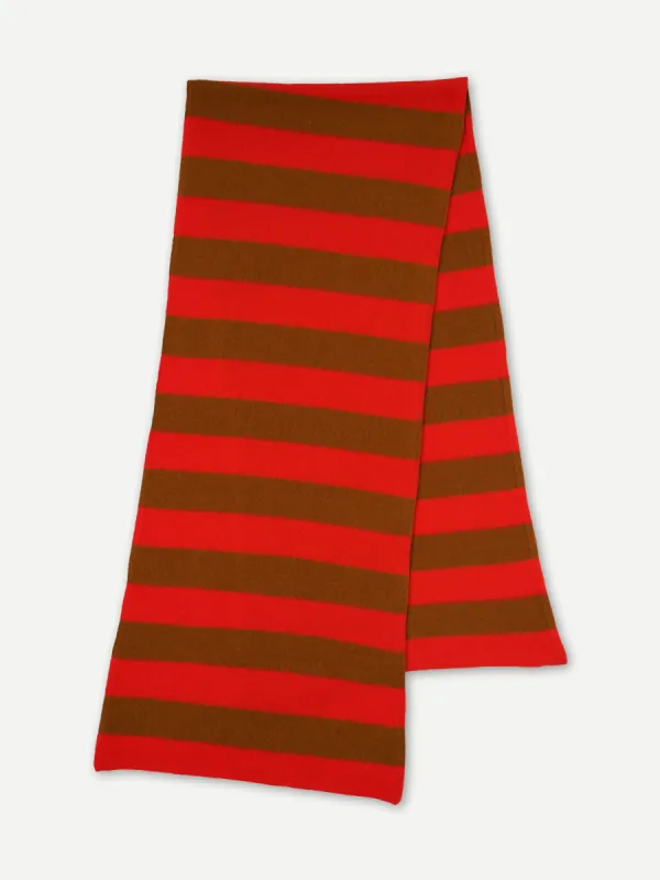 STRIPE BRUSHED BLANKET SCARF POPPY & CUMIN sold by Jo Gordon