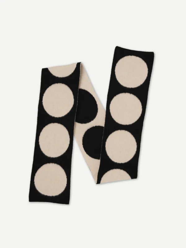 BRUSHED SPOT SCARF BLACK & OATMEAL sold by Jo Gordon
