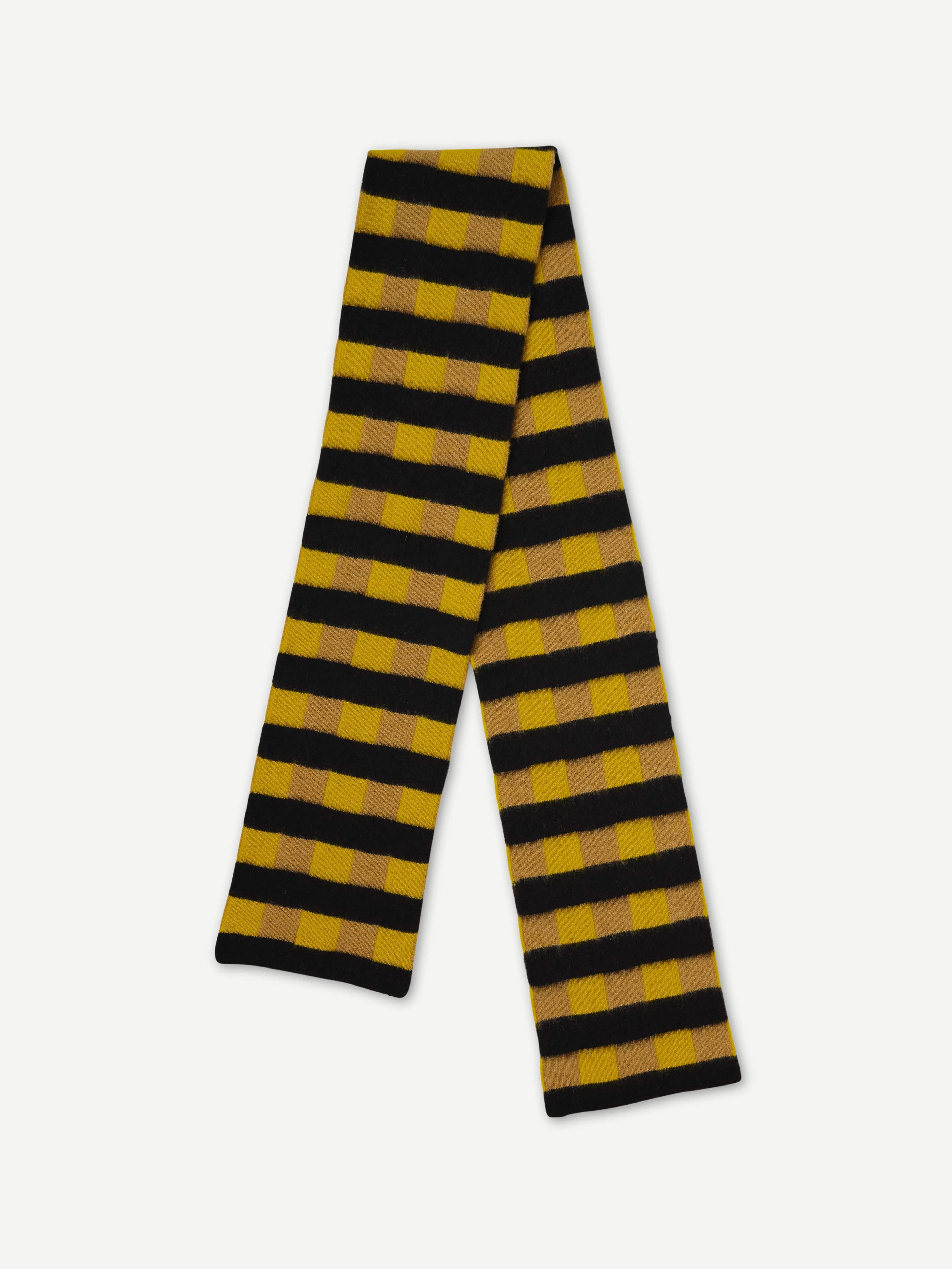 BRUSHED CHECK & STRIPE SCARF TURMERIC & BULLION sold by Jo Gordon