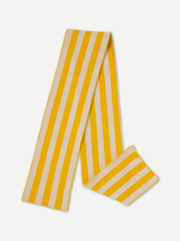 BRUSHED VERTICAL STRIPE SCARF GOLDEN EYE & OATMEAL sold by Jo Gordon
