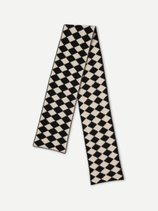 BRUSHED DIAMOND SCARF BLACK & OATMEAL sold by Jo Gordon