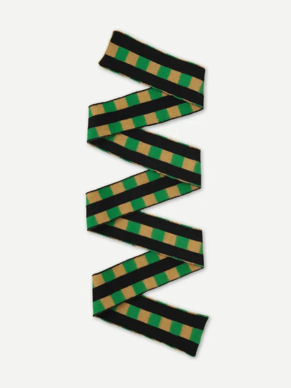 LONG CHECK AND STRIPE BRUSHED SCARF PAGODA & BULLION sold by Jo Gordon