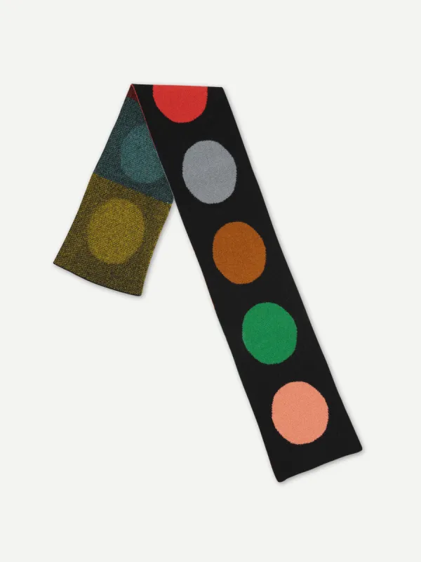 SMALL MULTICOLOUR SPOT SCARF BLACK sold by Jo Gordon