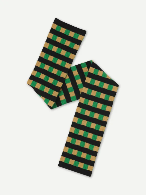 SMALL CHECK AND STRIPE SCARF PAGODA & BULLION sold by Jo Gordon