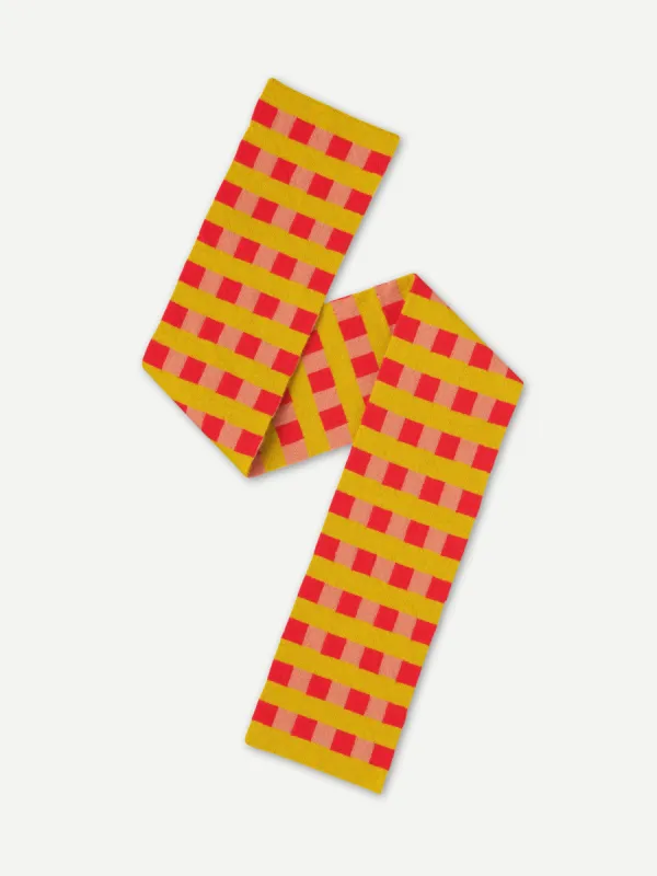 SMALL CHECK AND STRIPE SCARF POPPY & PLASTER sold by Jo Gordon