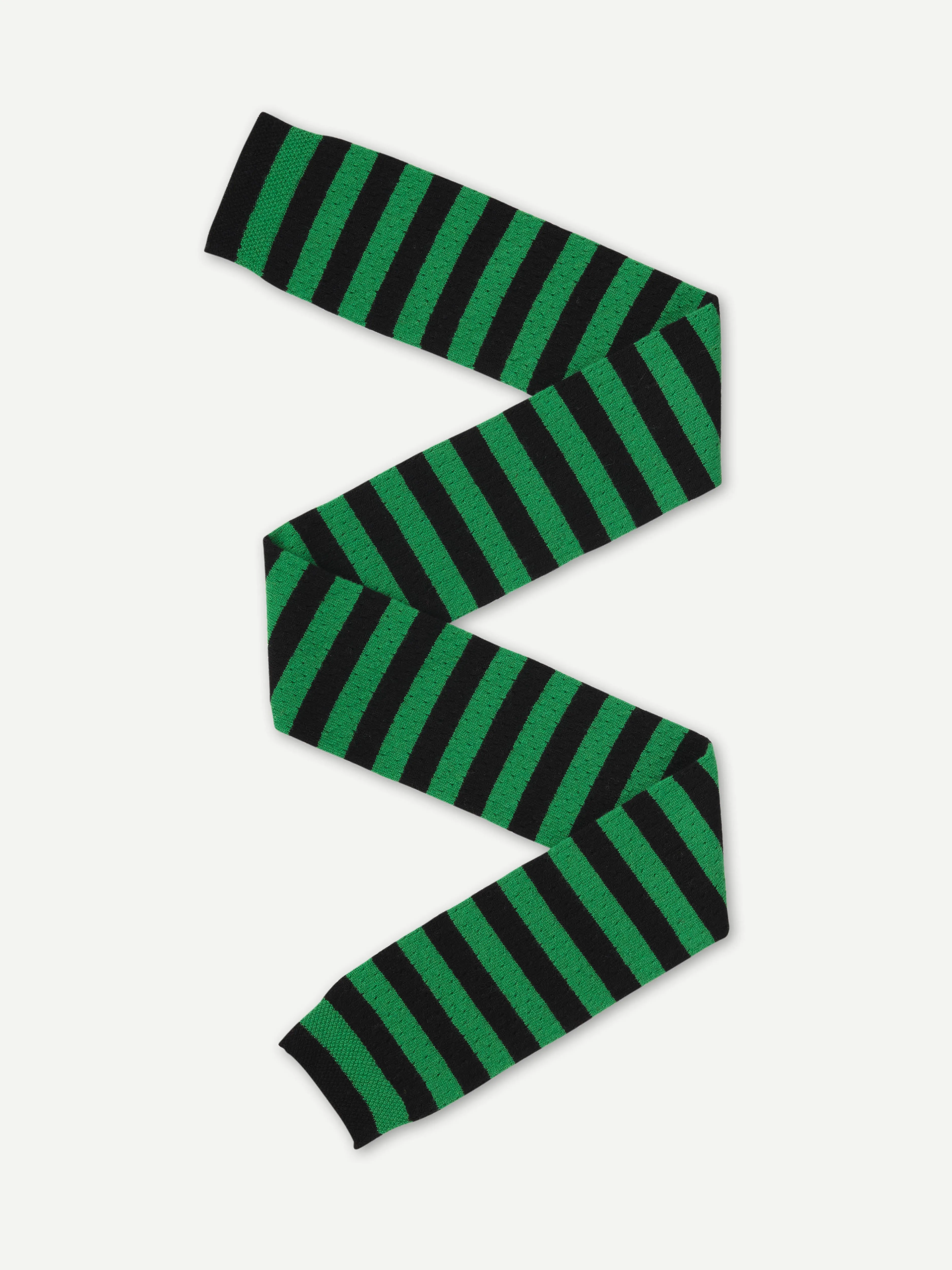 SMALL POINTELLE STRIPE SCARF BLACK & PAGODA sold by Jo Gordon