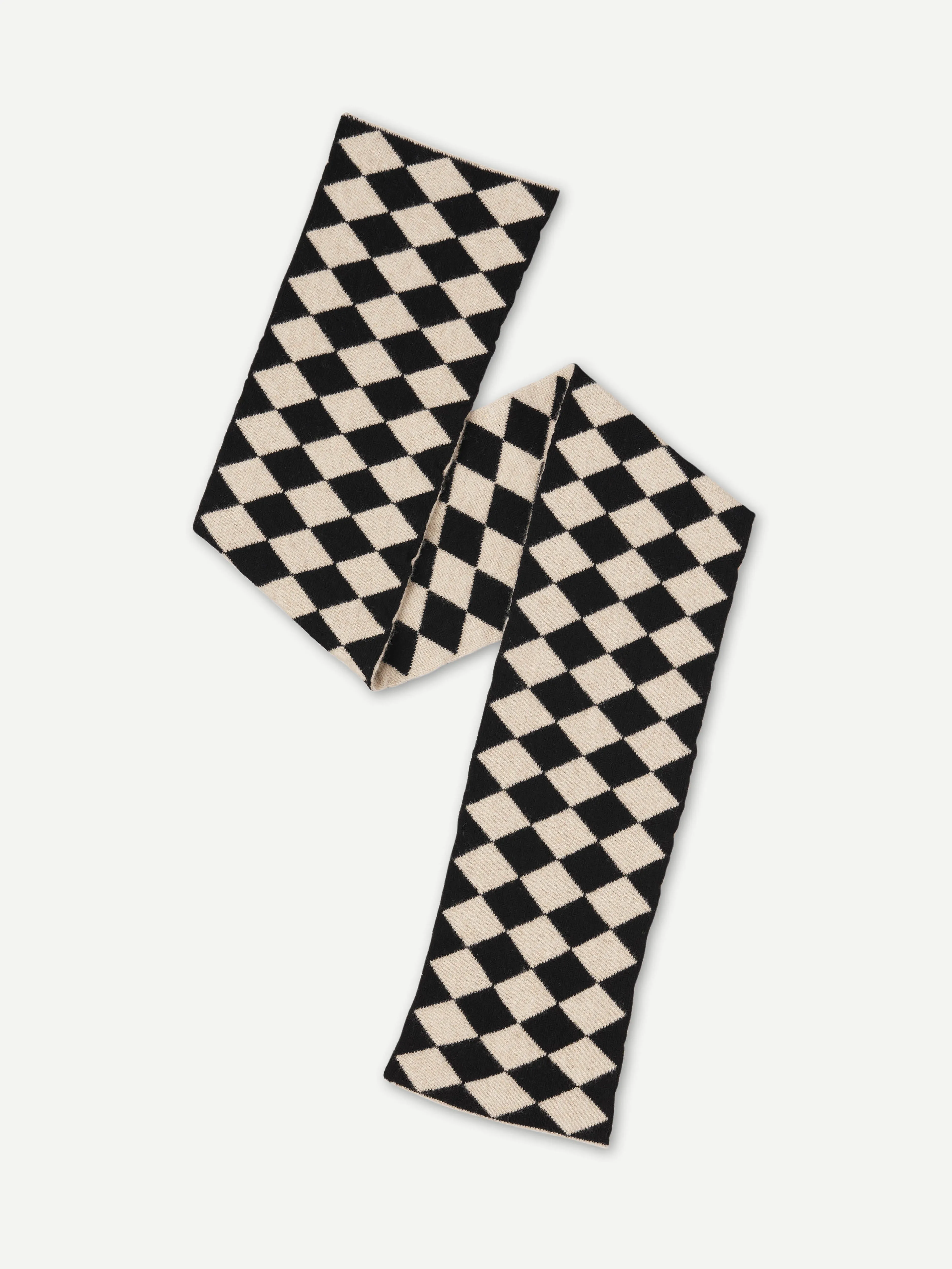 SMALL DIAMOND SCARF BLACK & OATMEAL sold by Jo Gordon