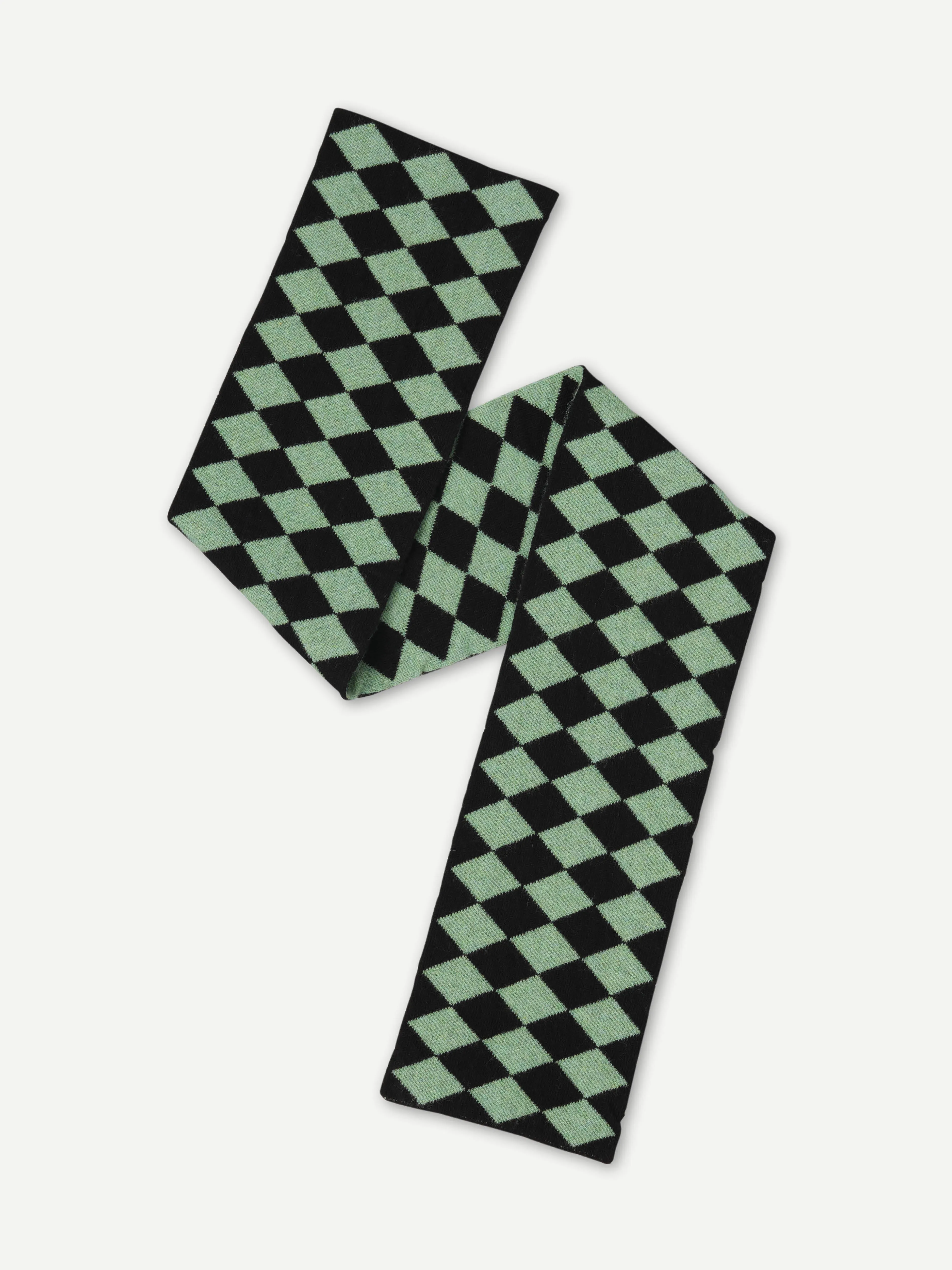 SMALL DIAMOND SCARF BLACK & SAGE sold by Jo Gordon