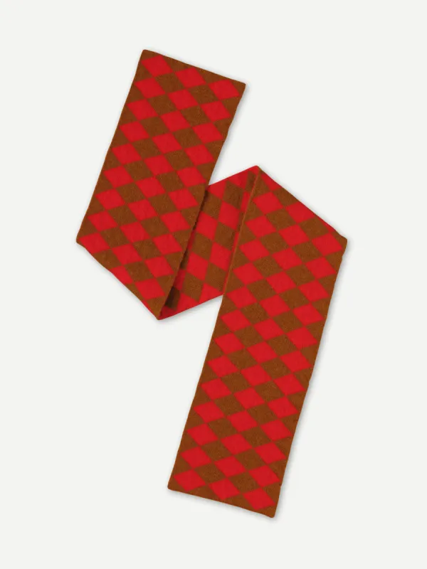 SMALL DIAMOND SCARF CUMIN & POPPY sold by Jo Gordon