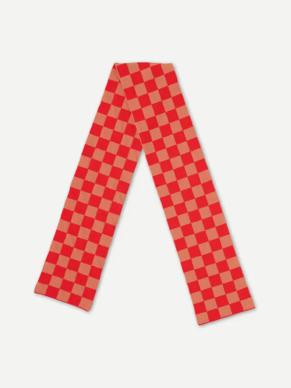 SMALL CHEQUERED SCARF POPPY & PLASTER sold by Jo Gordon