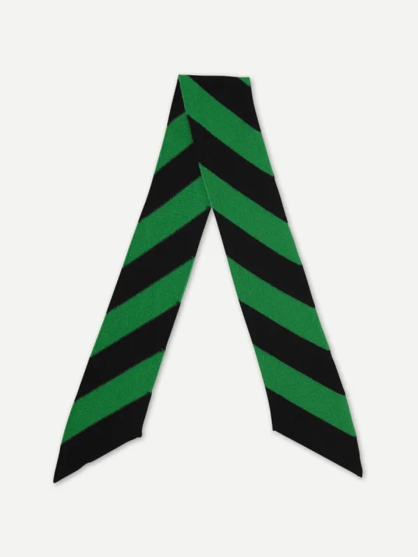 SMALL DIAGONAL STRIPE SCARF BLACK & PAGODA sold by Jo Gordon