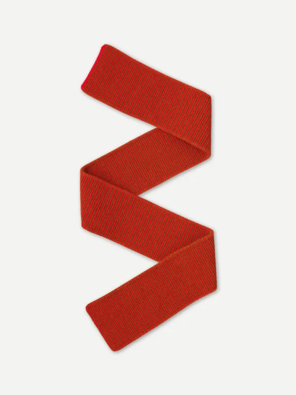 SMALL THIN STRIPE GARTER STITCH SCARF POPPY & CUMIN sold by Jo Gordon